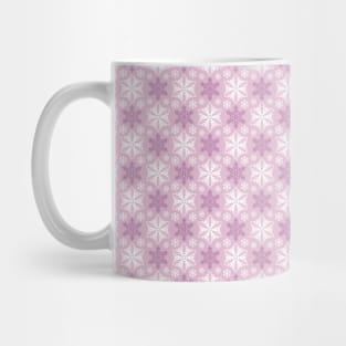 Bright Pink and Winter White Snowflakes Pattern Mug